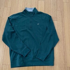 Vineyard Vines Men's Dark Green Quarter Zip-Up